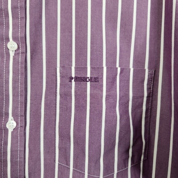 Pringle of Scotland Long Sleeve Striped Button Down Shirt Size XL - Picture 4 of 5